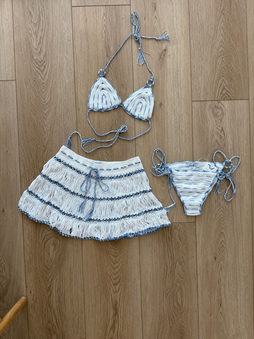 My Beachy Side Elsa Hand-Crocheted Mini Skirt and Isle Crochet Triangle Bikini
